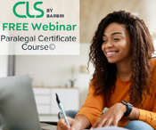 Registration for Free Webinar about Paralegal Certificate