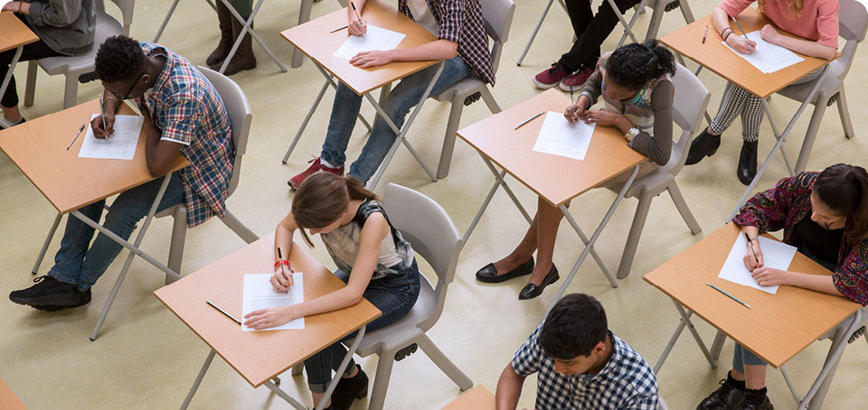 Students taking tests