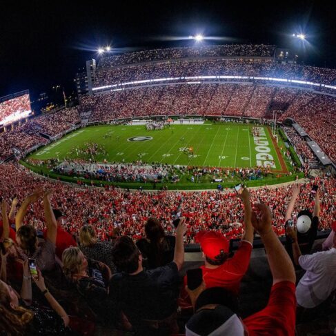 Fourth Quarter Light Up Sanford Stadium at South Carolina Football Game