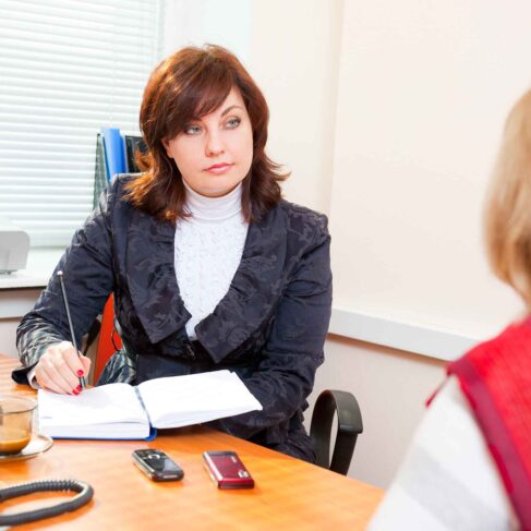 Business woman meets with a colleague on business