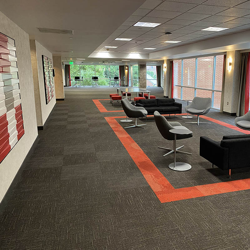 View of the Kellogg Concourse with chairs and couches