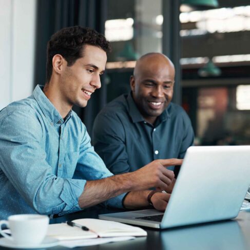 Two men discussing how to determine the internal controls of government