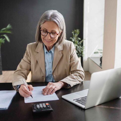 Woman working in government office, audit analysis, assigned accounts receivable.