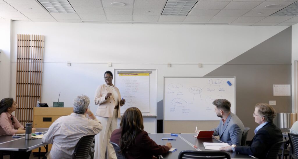 Student attending a class at the Georgia Center