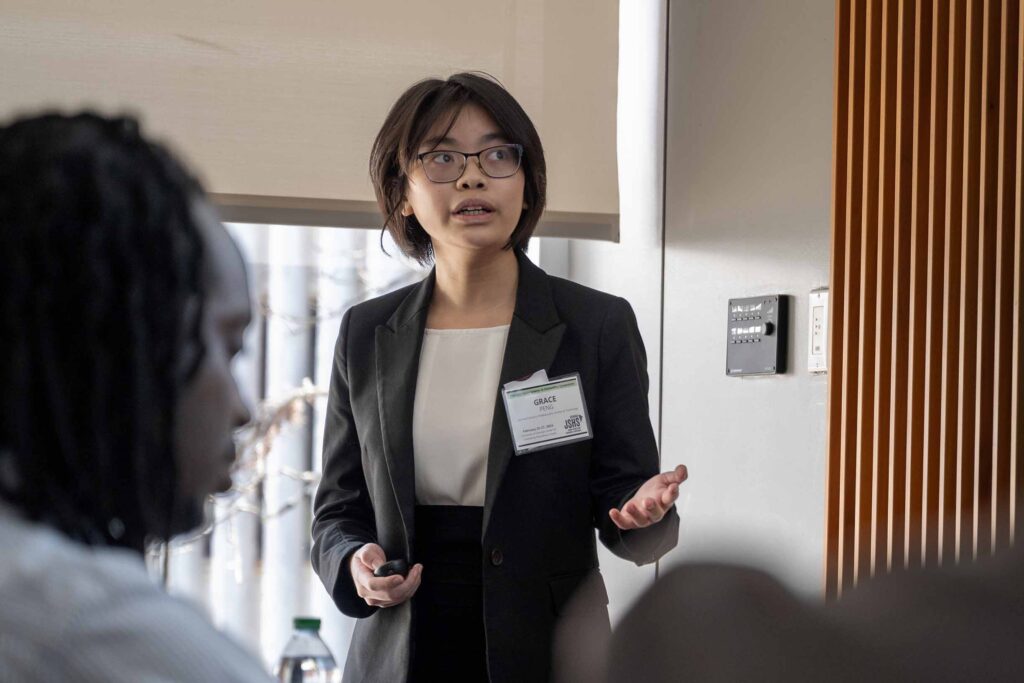 Grace P. presents at the 2024 Georgia Junior Science and Humanities event.