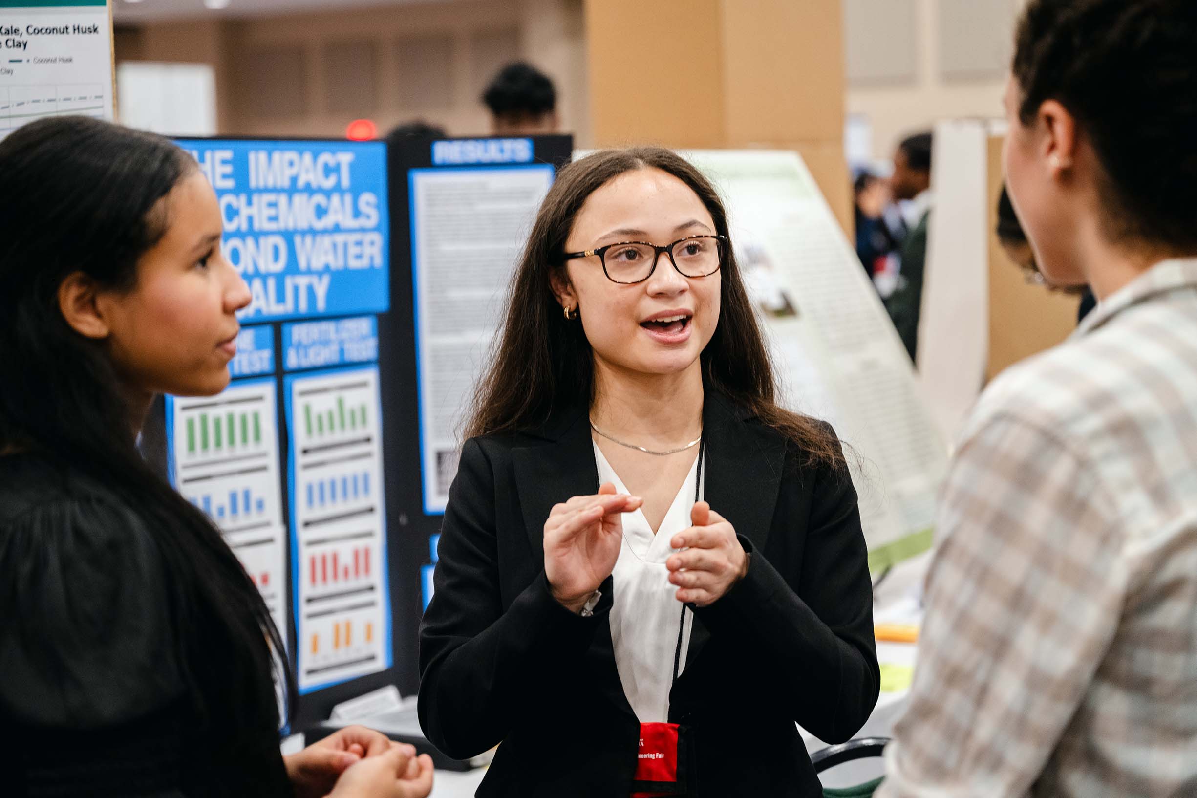 Three students at the Georgia Science and Engineering Fair