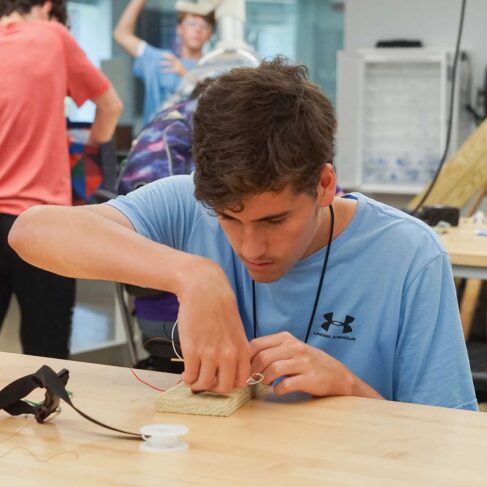 Student working on a engineering project